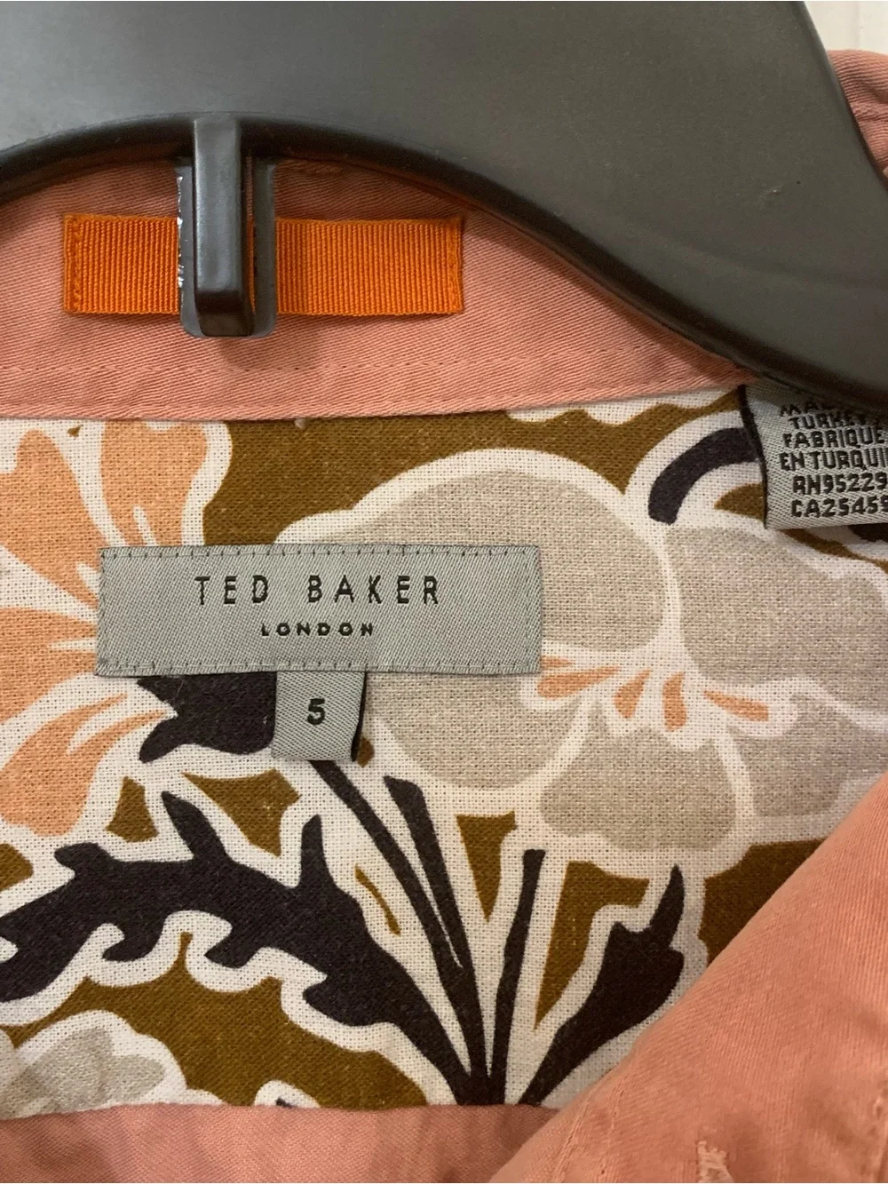 Ted Baker Men's Coral-Pink Long Sleeve Button-Down Shirt